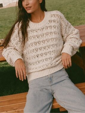 Abercrombie & Fitch Crochet Knit Pullover Sweater